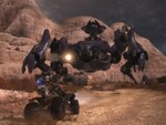 SPARTAN-B312 firing a Rocket at a Scarab while riding on a Mongoose in Halo: Reach.