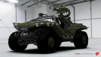 The Halo 4 Warthog as it appears in Forza Motorsport 4.