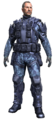Antonio Silva wearing Halo 2-style ODST armor in Halo: Fireteam Raven.