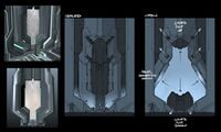 Concept art of the cathedral door.