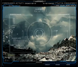 Holographic readout of Queen Anne VI created by Axis for the Halo 5: Guardians intro