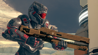 A solitary Spartan utilizing Stinger armor, introduced in the Hog Wild update.