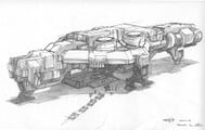 Concept art for the ship by Eddie Smith.