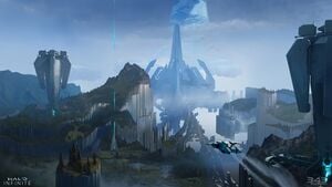 Concept art of the Reformation Spires and the Silent Auditorium on Installation 07.