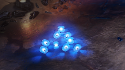 Supplies dropped from a Supply Silo on the Halo Wars 2 level Under the Dark.