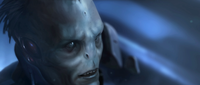 Close-up of the Didact's face in Halo 4's terminals.