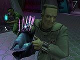 Captain Jacob Keyes wielding the needler in Halo: Combat Evolved.