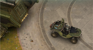Gameplay screenshot recreating the in-game thumbnail for the third mission of Halo: Spartan Strike