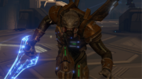 A Heretic Sangheili with a Type-1 energy sword.