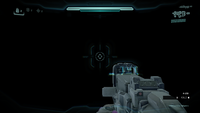 The projection sight on the M20 SMG.