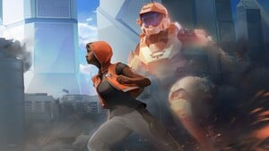 Concept art of Laurette Agryna for Halo Infinite. Used as the cover art for Halo: London Calling.