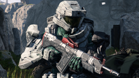A Spartan wearing the Zacharias helmet.