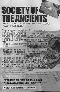 The Society of the Ancient leaflet given at the rallys.