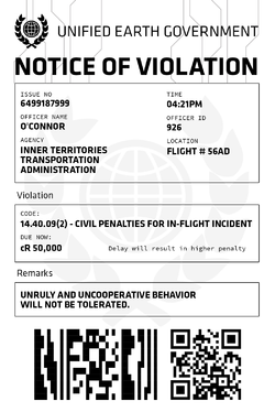 A bill sent to Benjamin Giraud after he was knocked out on a flight.