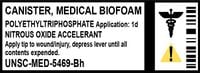 Biofoam packaging container label.