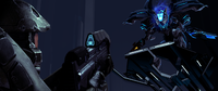 John-117 encounters a Promethean Knight under the control of the Librarian's imprint on Requiem.