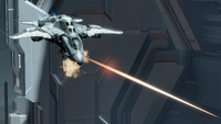 An F-41 Broadsword firing its M1075 ASW/AC 35mm in Halo 4.