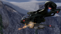 A Hornet in Halo 3 firing its twin M651s.