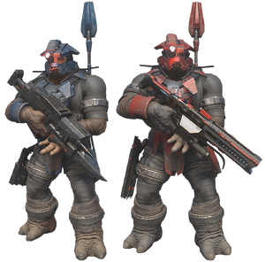 Both variants of the Jiralhanae Sniper.