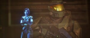 John-117 and Cortana having a conversation on the bridge of the Pillar of Autumn