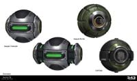 Concept art of the Assault bomb for Halo Infinite (top right).