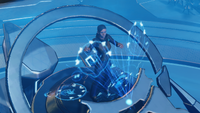 Anders' in-game model at a console in Installation 09's control room.