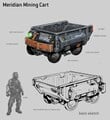 Concept art for a mining cart on Meridian in Halo 5: Guardians