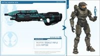 The Master Chief figure and the Riptide Assault Rifle.