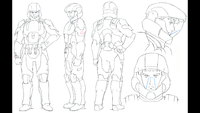 Cortez Helmet Sketch - A sketch of Cortez in helmet