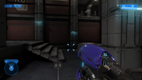 First-person view of the plasma rifle in campaign.