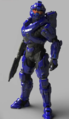 A model of Fred's Centurion armor from the pre-Beta development stage of Halo 5: Guardians. Note the Braille "104" on the chest.