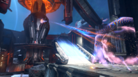 A player is teleported back to their portal after activating the Quantum Translocator.
