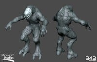 Render of Sangheili in a techsuit. Kyle Hefley (armor). Sean Binder and Kenneth Scott (anatomy).