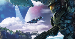 Artwork for the Battle of the Silent Cartographer in Halo Legendary Crate #3.