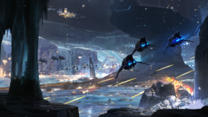 Concept art used for the Into the Fire achievement.