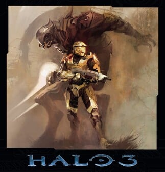 Concept art of the Chief and Arbiter.