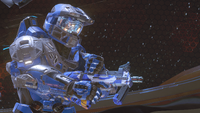 A Spartan-IV utilizing the "Scarred" variant of Mark VI GEN1.