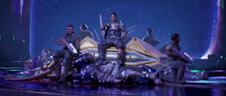 Williams and other Tiger Company marines aboard Triumph of Tolerance. Screenshot taken from Halo: Campaign Evolved campaign level Heavy Burden.