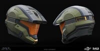 A render of the high-poly source model of the helmet.