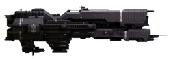 An unused render of the Hillsborough-class heavy destroyer modelled by Jamie Marriott for the fan mod Sins of the Prophets - provided but unused in the 2022 Halo Encyclopedia.