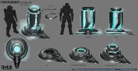 Concept art for the Forerunner fusion coil in Halo 5: Guardians.