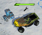 A Fireball Scout Warthog gathering supplies in Halo Wars.