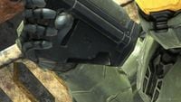 The flush baseplate of a 32-round detachable box magazine used with the MA5C in Halo 3.
