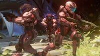 Red Team's Spartans on the map.