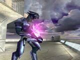 A Sangheili wielding the needler in an early build of Halo: Combat Evolved.