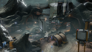Screenshot of Prospect, a map introduced in the Warzone Firefight update.
