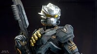 Closeup of a Hayausa-clad Spartan on the Mark VII armor core.