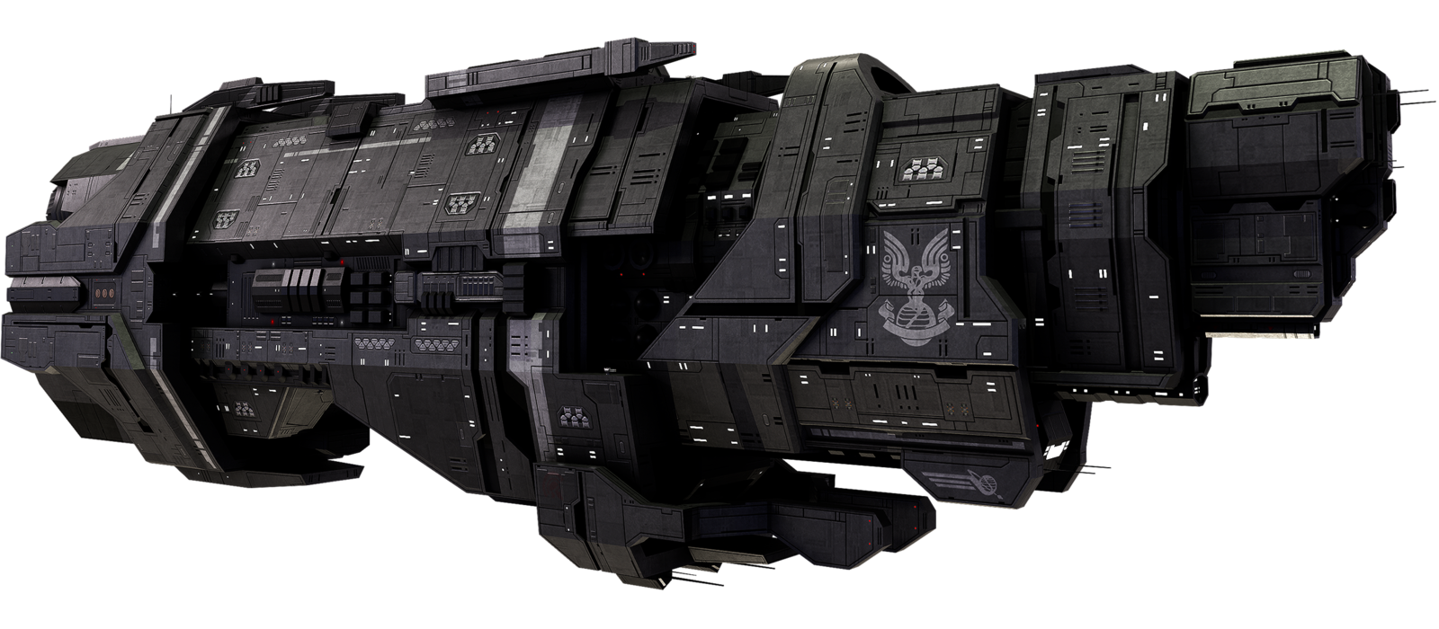 A render of the Marathon-class cruiser modelled by Jared Harris for the fan mod Sins of the Prophets - used in the 2022 Halo Encyclopedia.