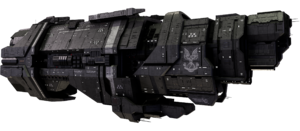 A render of the Marathon-class cruiser modelled by Jared Harris for the fan mod Sins of the Prophets - used in the 2022 Halo Encyclopedia.