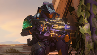 A Spartan armed with a Kylixian Heatwave takes aim.
